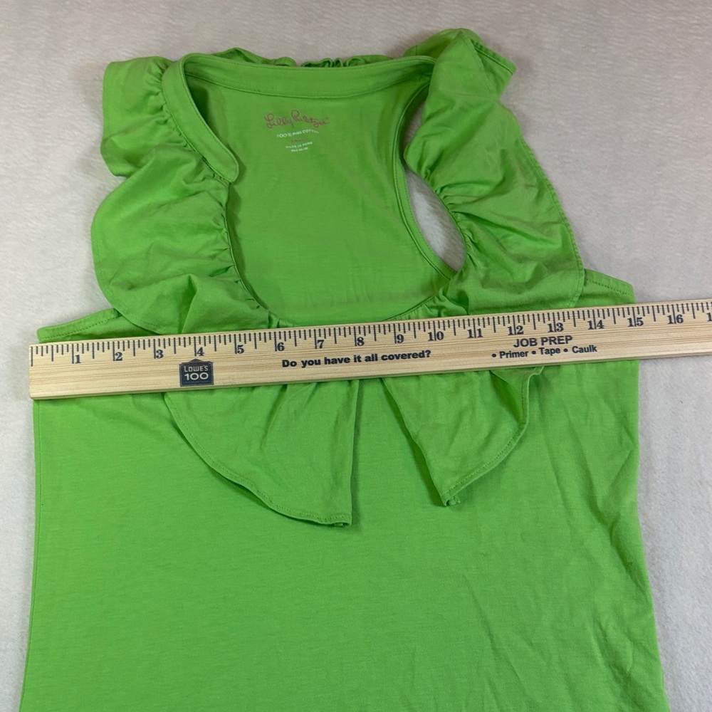Lilly Pulitzer Bright Lime Ruffle Tank - Picture 4 of 5